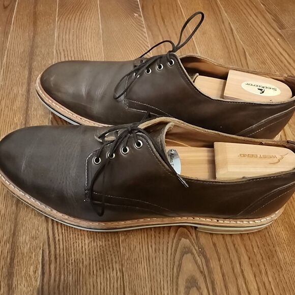 Allen Edmonds Mens 12 D Nomad Derby Shoes Brown Leather Plain Toe Oxford Casual main image 6